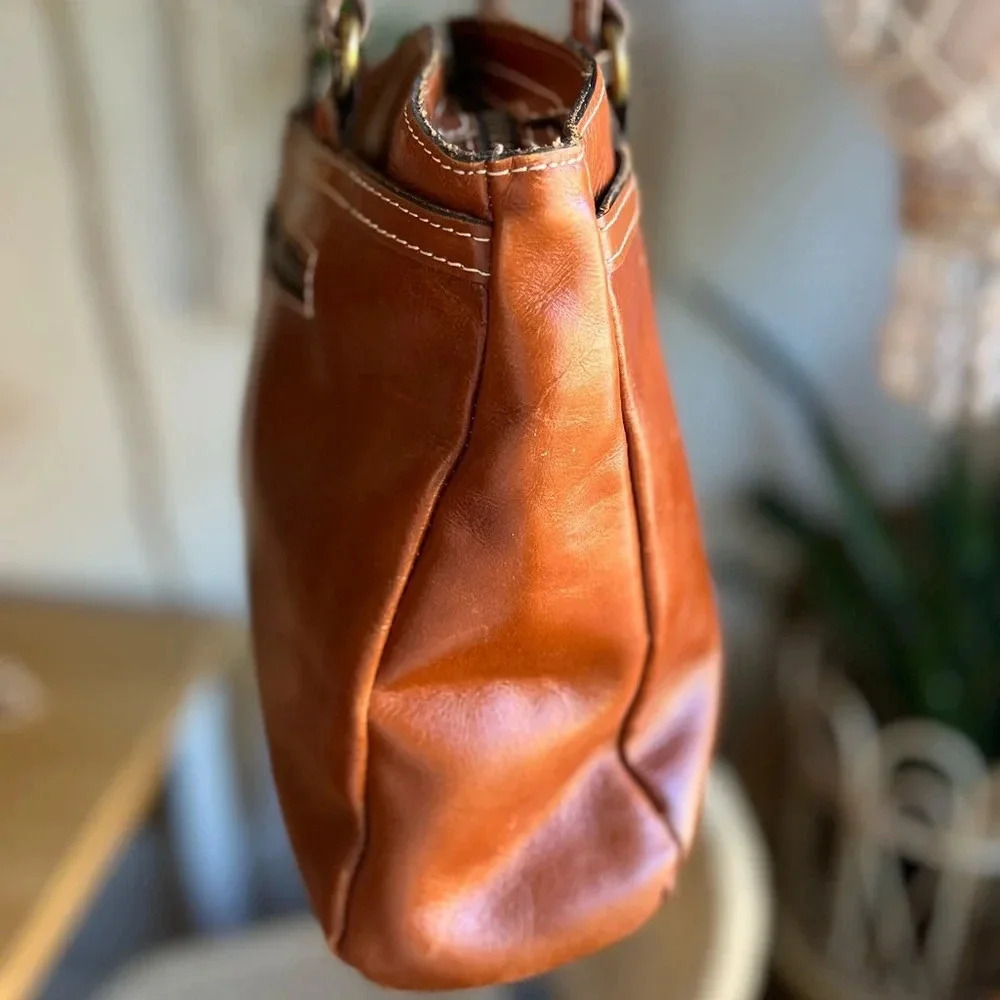 Patricia Nash Heritage Collection Tan Leather Poppy Tote Bag Shoulder Handbag - Picture 10 of 16